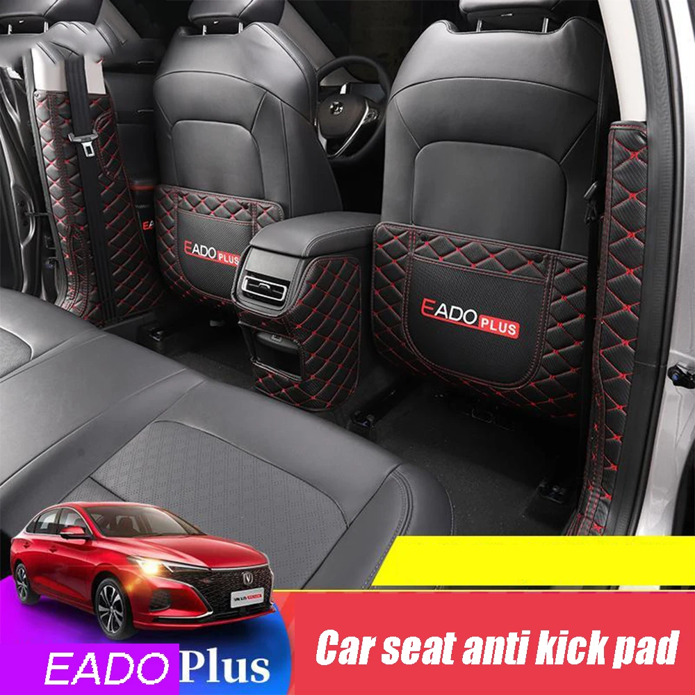 

Leather Car B-pillar Seat Back Rear Anti Kick Pad Protective Mat Cover trim For Changan Eado PLUS 2021 2022 2023 Auto Accessorie