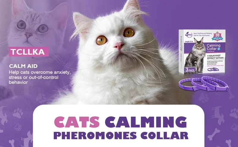 New Release 3/4 Pc Dog Calming Collar Cat Relieve Anxiety Protection Retractable Collars For Puppy Kitten Large Dogs Accessories