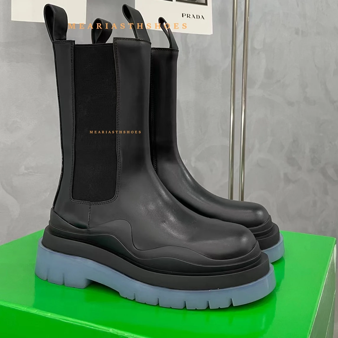 

Большой размер 35–44, ботильоны на платформе, женские ботинки челси из натуральной кожи, брендовая женская обувь на эластичной резинке с круглым носком и толстой подошвой