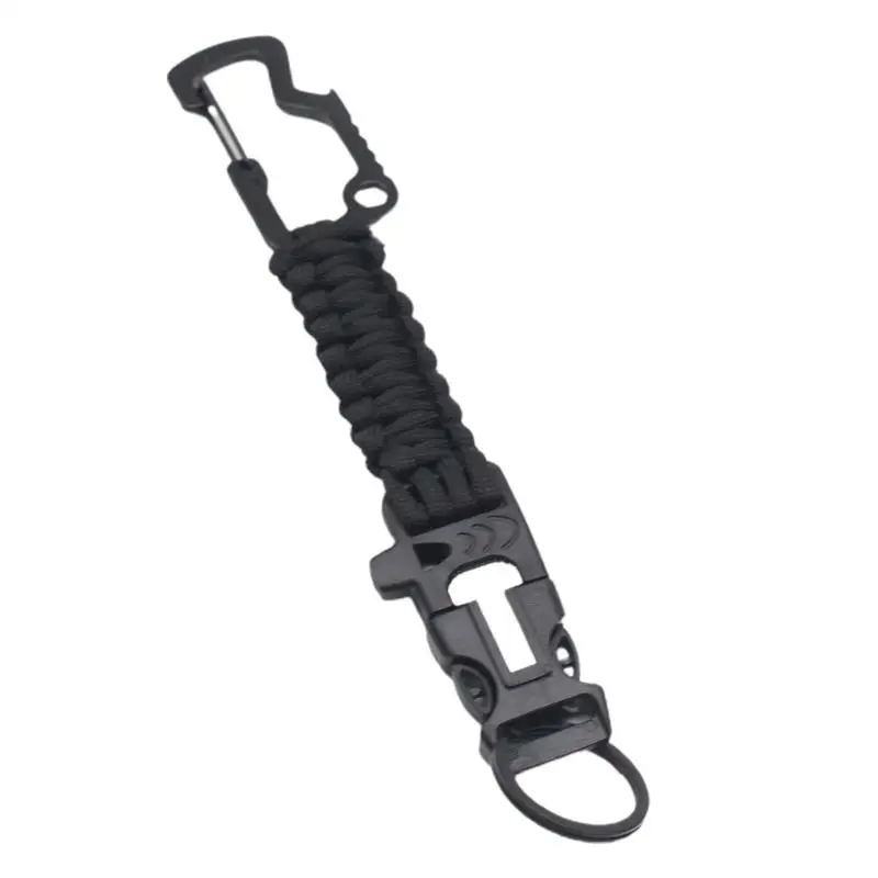 Carabiner Keychain Clip Paracord Keychain & Lanyard Flexible Portable Secure Backpack Keychain Multi-Use Easy-Grip