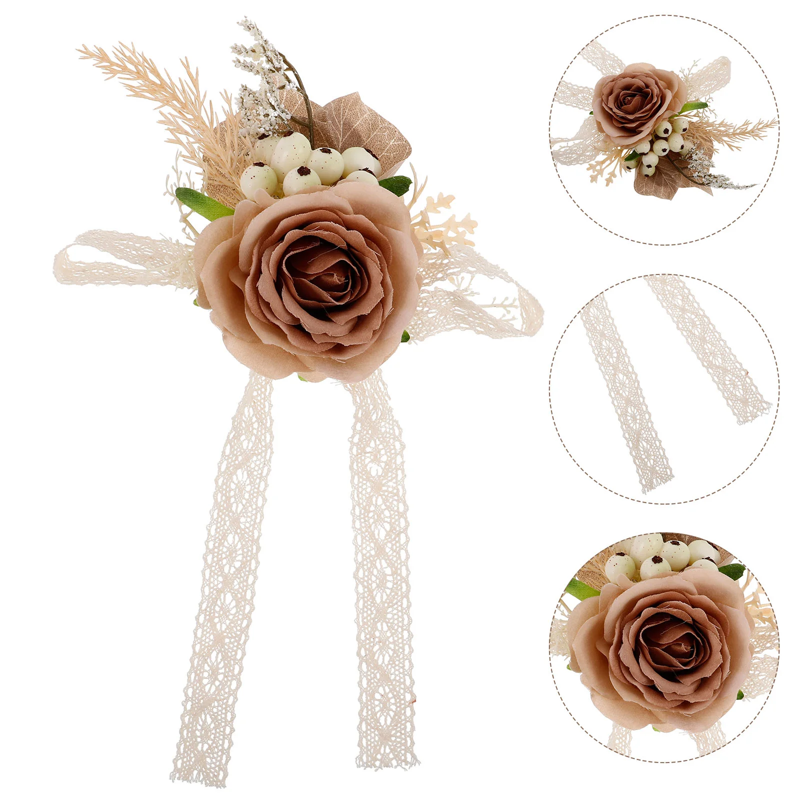 Wedding Hand Tied Flowers Corsage Boutonniere Cord Ceremony Unity Rope for Wrist Lasso Props Handfasting