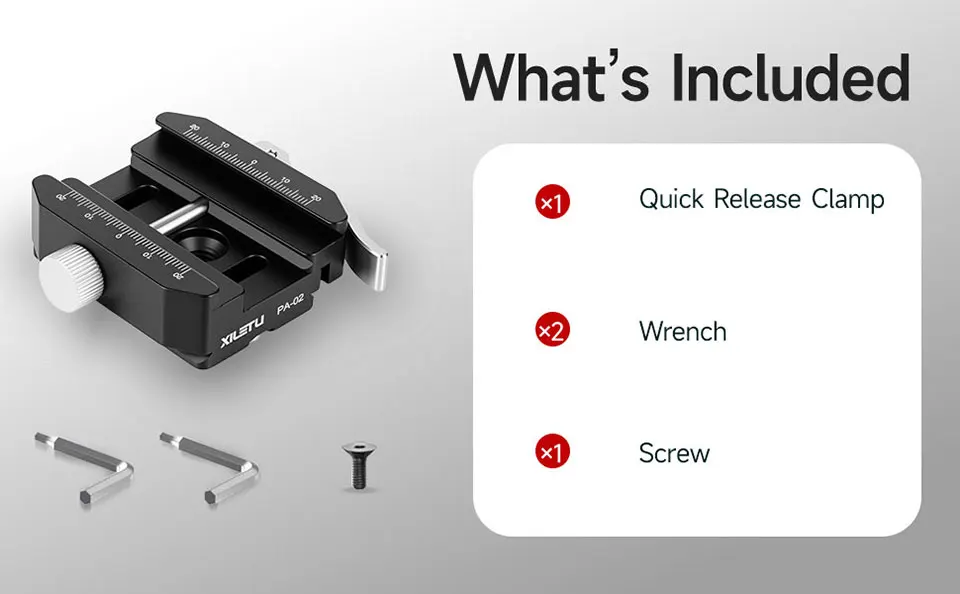 XILETU 140g QR-Klemme, CNC-Aluminium-Schnellspannklemme, Arca-Swiss & Picatinny Adapter für DSLR-Kamera, Stativ, Einbeinstativ, Kugelkopf – Detail 7