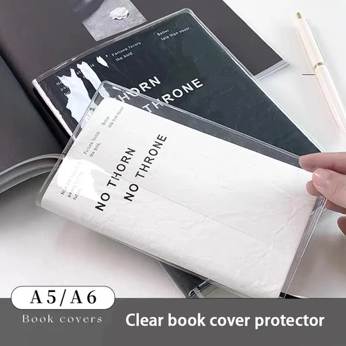 Estuche de libro transparente de PVC A5 A6, cubierta de protección impermeable para libros, suministros de papelería para escuela, oficina y escuela