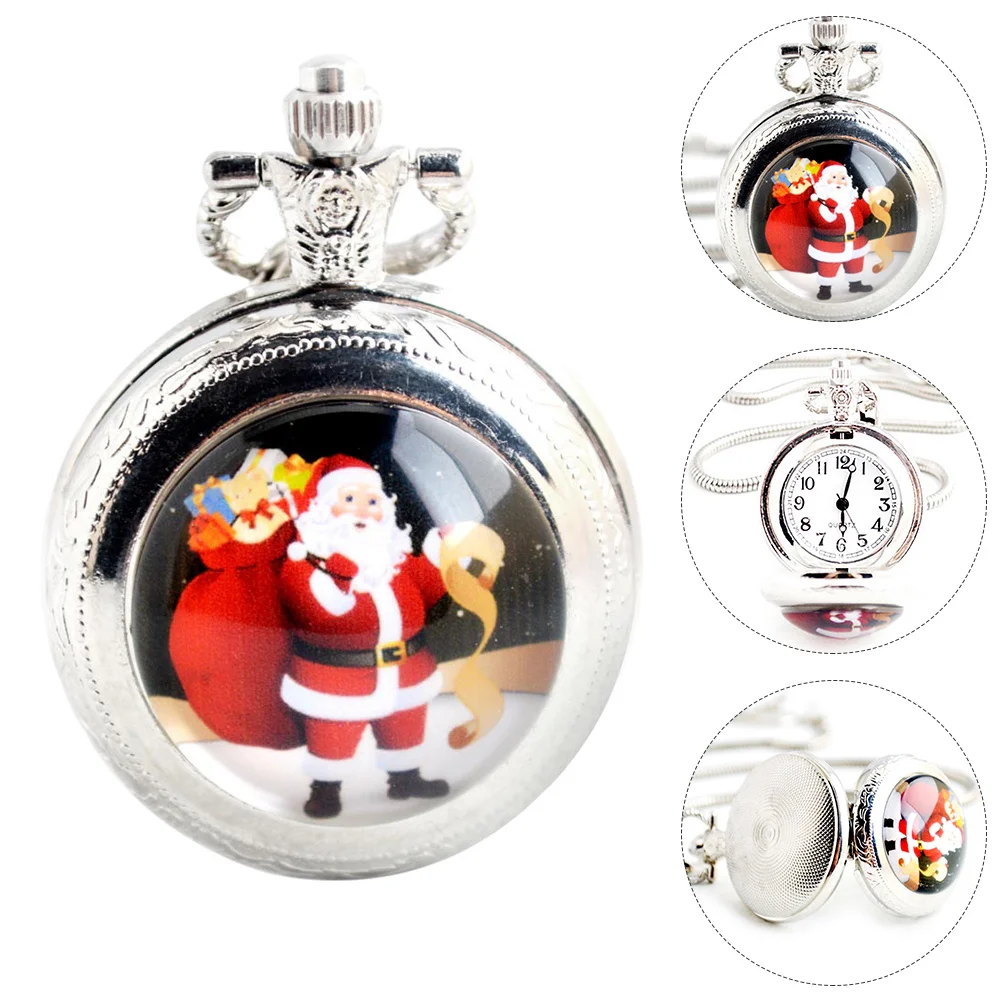 1 قطعة ساعة الجيب خمر نمط ساعة معلقة عيد الميلاد موضوع سبائك الزنك الجسم دقيقة حركة الكوارتز للجنسين هدية فكرة #4