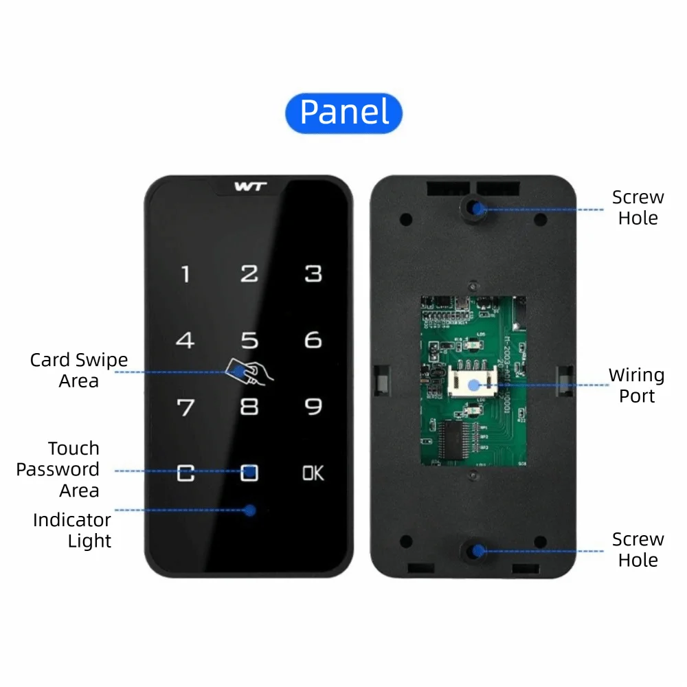 Battery Powered Electric Cabinet Lock Keyless Touch Keypad Automatic Locking Touch Keypad Lock Access Control Multifunctional