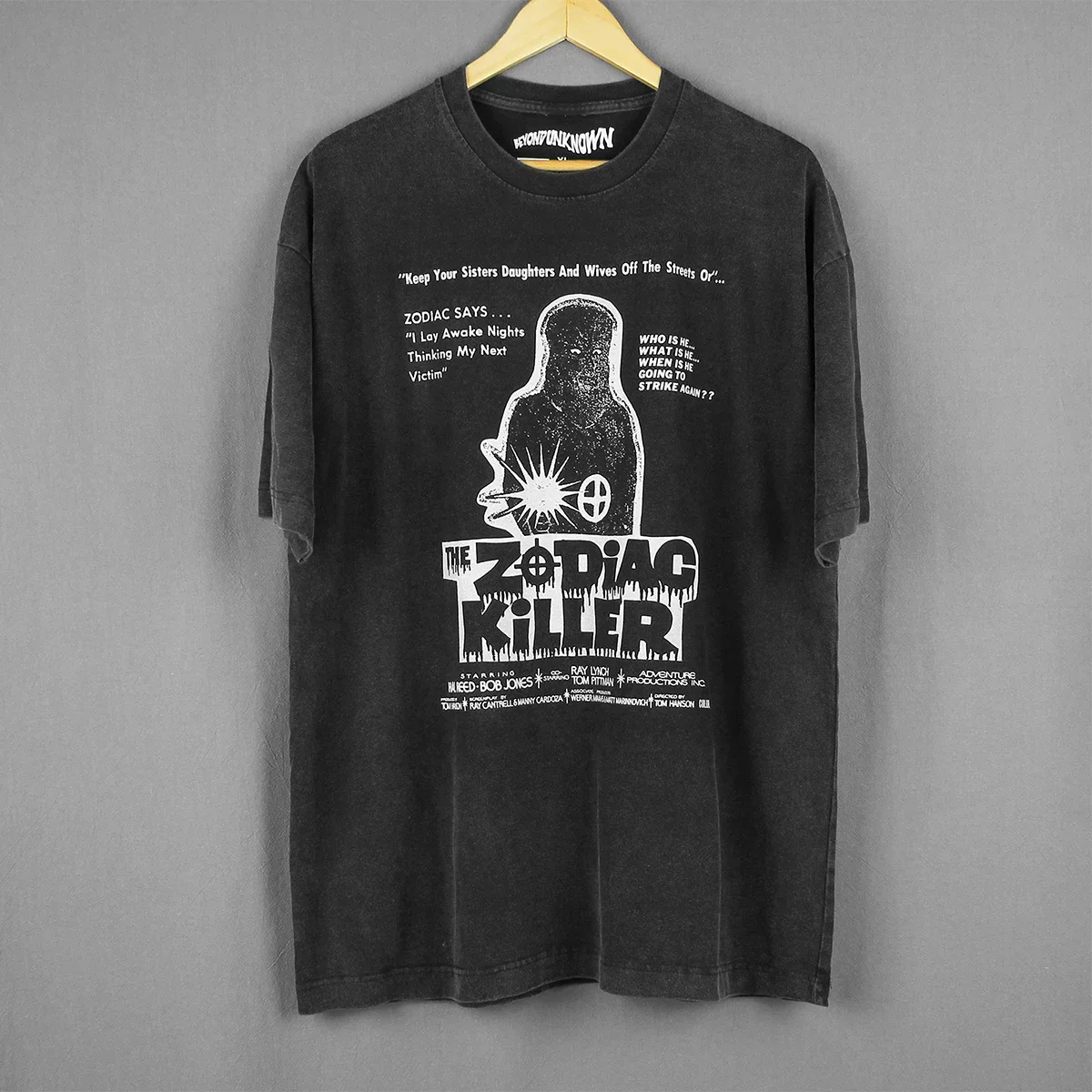 The Zodiac Killer T Shirt Horror Cult Movie 1971 Maniac Memories of Murder Men Summer Cool Washed Short Sleeves Cotton Tee Shirt