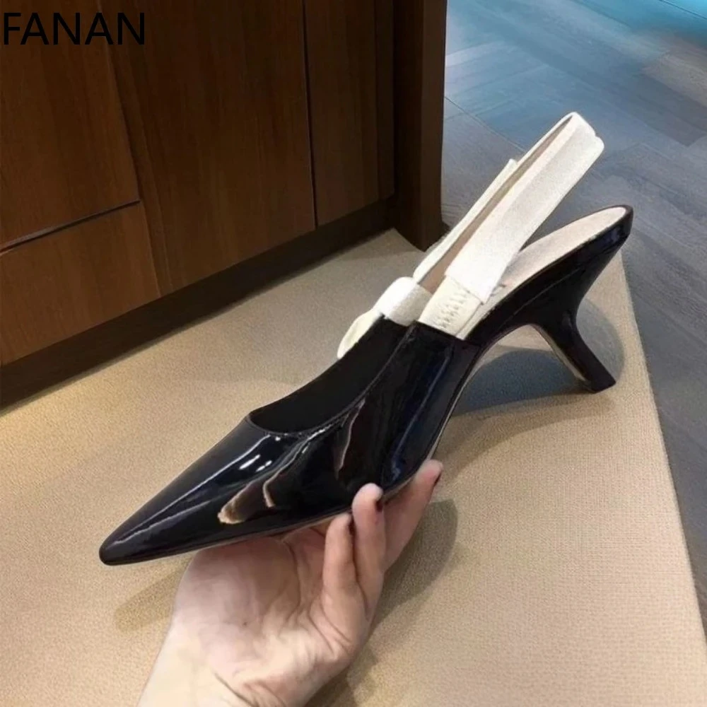 Genuine Leather High Heel Sandals Fabric Embroidery White Sandals Women 2025 Sexy Wedding Shoes Party Single Shoes image 2