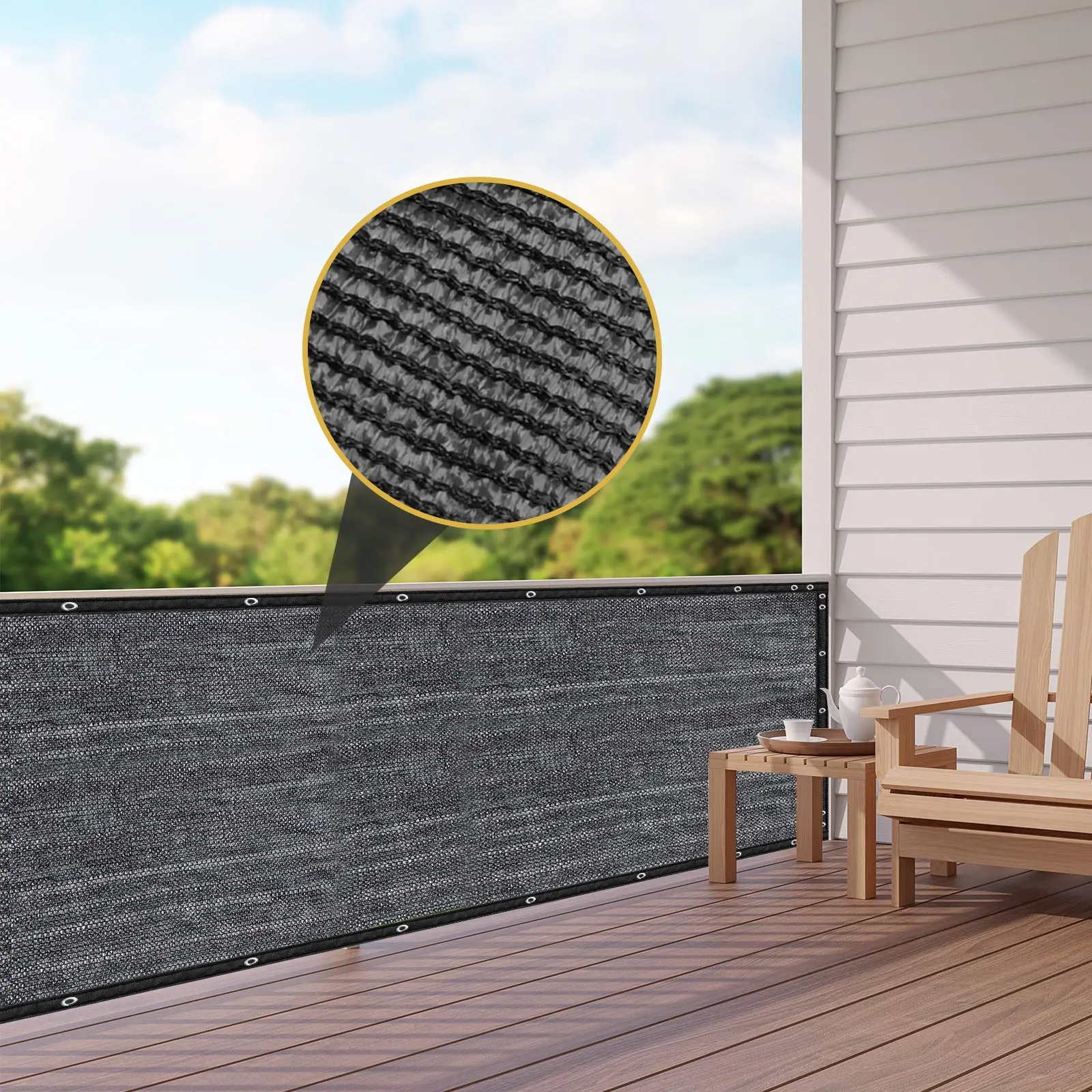 Imagem -02 - Heavy Duty Privacidade Cerca Tela Pára-brisas ao ar Livre Esgrima Mesh Tecido Sombra Capa Parede Jardim Quintal Piscina Deck 180gsm