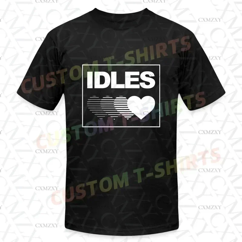 

2025 Men Idle Gradient Heart (Black) T-Shirt Casual T Shirt Graphic Summer Short Sleeves 100% Cotton S-3XL