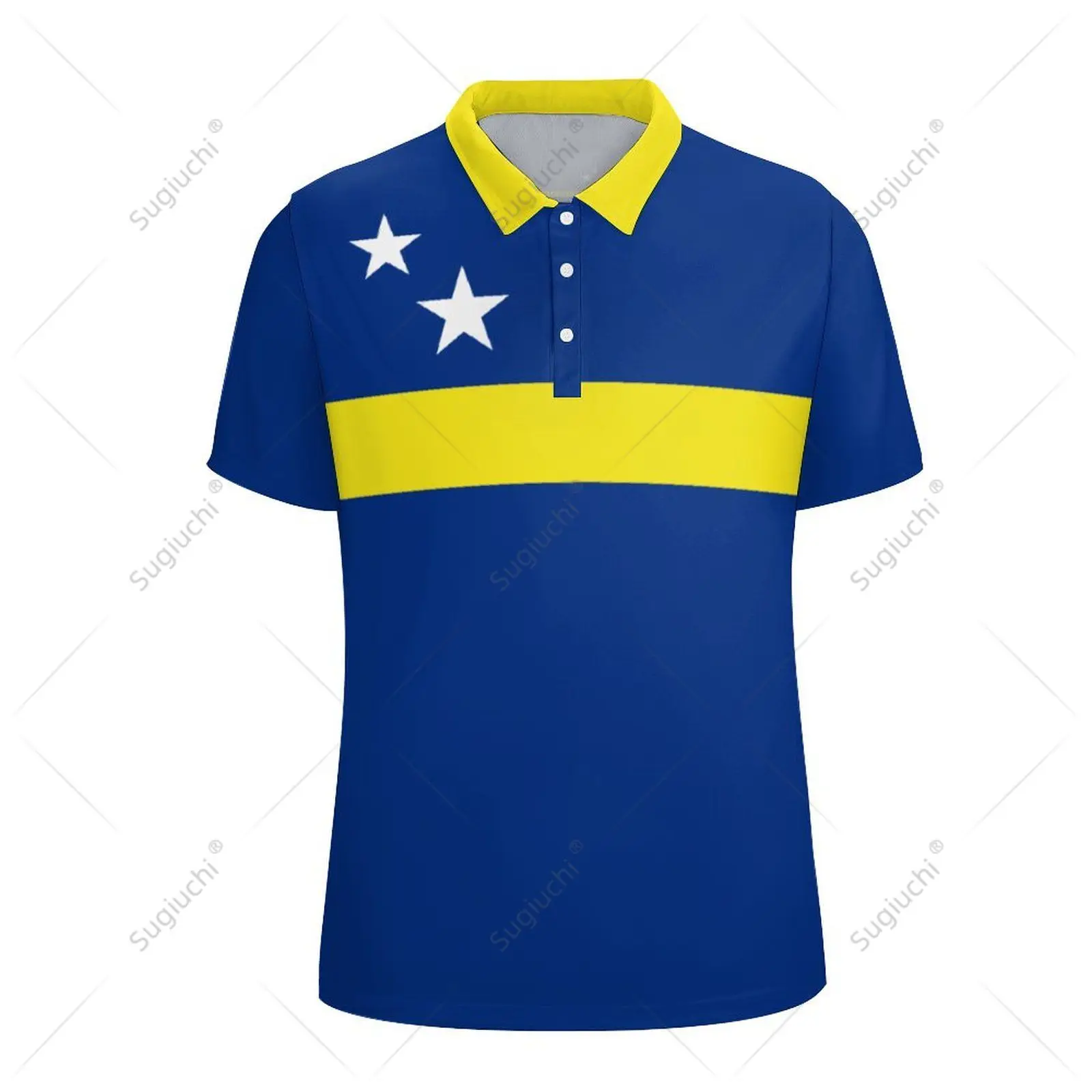 Unisex Poloshirt Curaçao Curacao Vlag 3d Print Man Polo Fashion Kleding Trainingspakken Korte Mouwen