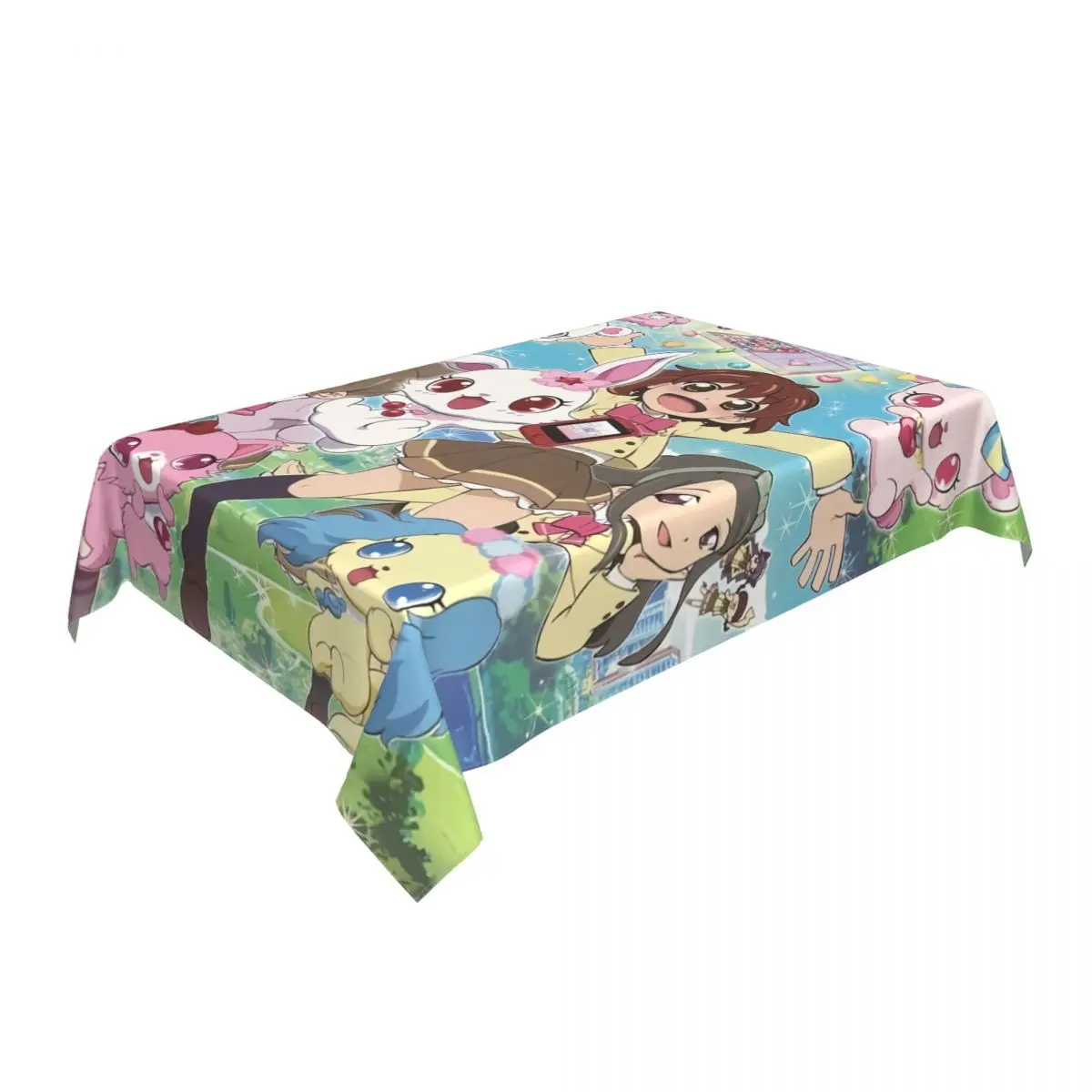 Rectangular Fitted Disney Cartoon Jewelpet Sanrio Japanese Anime Table Cloth Oilproof Tablecloth Table Cover Backed with