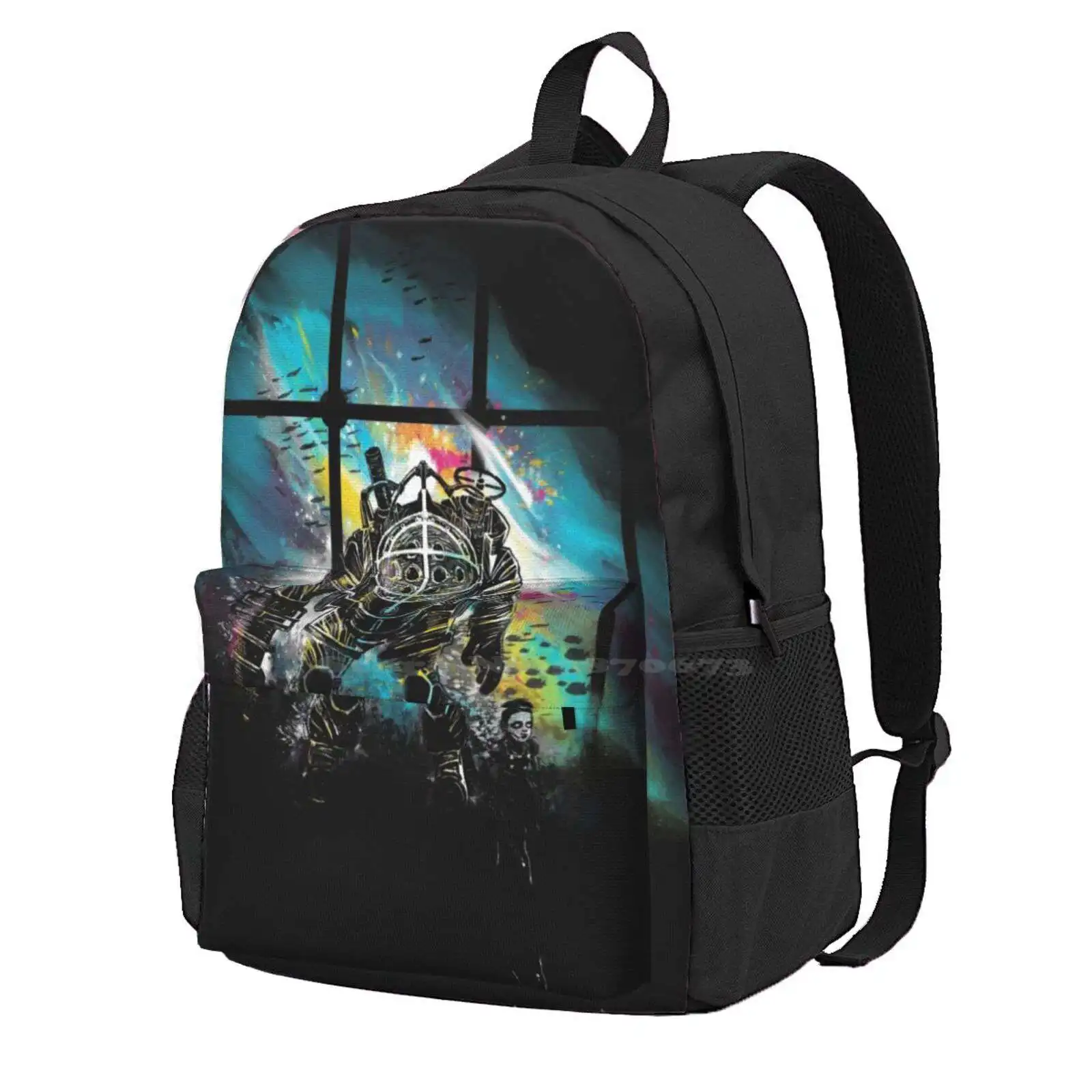 Mr Bubbles Hot Sale Schoolbag Backpack Fashion Bags Bioshock Rapture Gaming Big Daddy Lil Sister Horror Video Game Games Pop