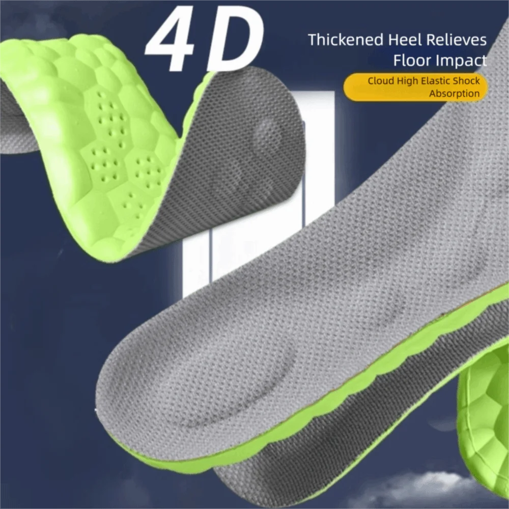 

4D Cloudlike Shoe Insoles EVA High Elasticity Absorb Sweat Insole Anti-Odor Arch Support Soft Sports Insole