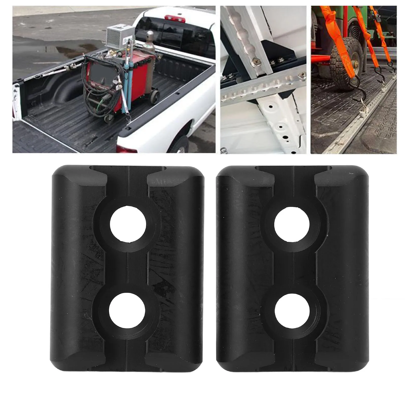 1pair Aluminum Alloy Tie Down Trailer Plate Tie Down System Anchors for Airplane Motorhomes Van Ambulances Black