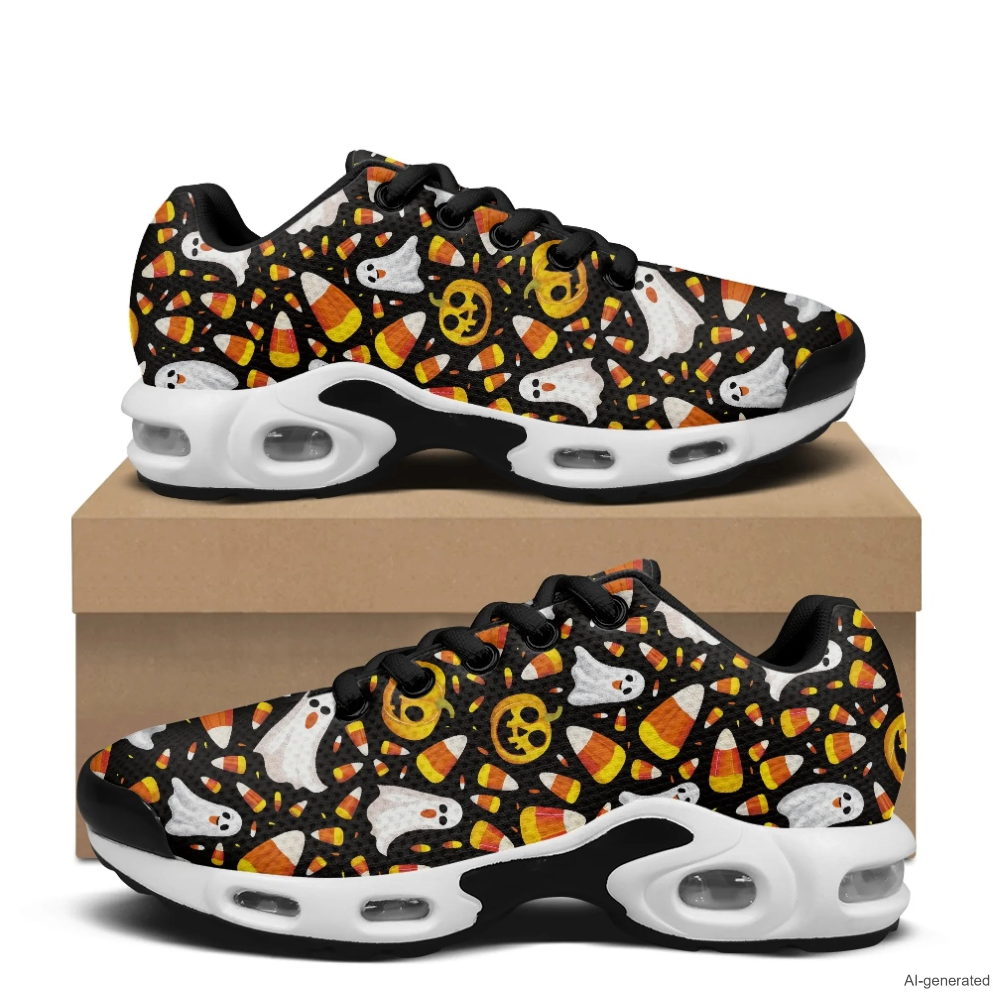 XIXIRIMIDO Sportschuhe für Damen, Gym-Sneaker, Air-Schuhe, Laufschuhe, lässige Krankenschwesterschuhe, Schwarz, Halloween-Schuhe für Damen, Größe 36–48