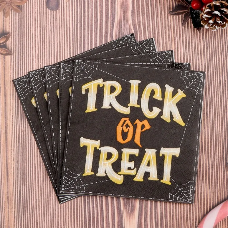20 قطعة 25/33 سنتيمتر 2رقائق هالوين الكرتون المطبوعة المناديل جو الحفلات ورق تزيين الإبداعية جدارية ورقة DIY Decoupage ورقة