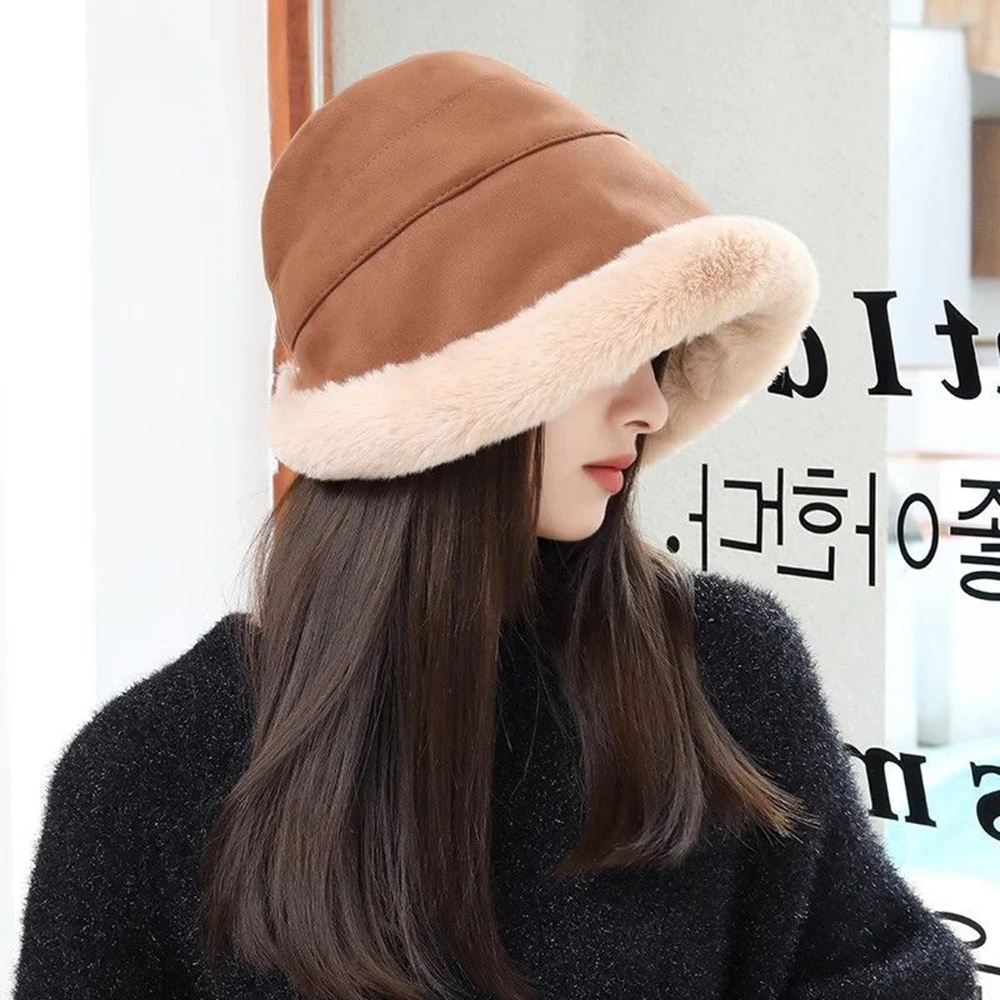 

Warm Beanies Fashion Soft Fisherman Hat Thickened Windproof Bucket Hat Winter Outdoor Panama Hats All Match Lei Feng Cap Warm