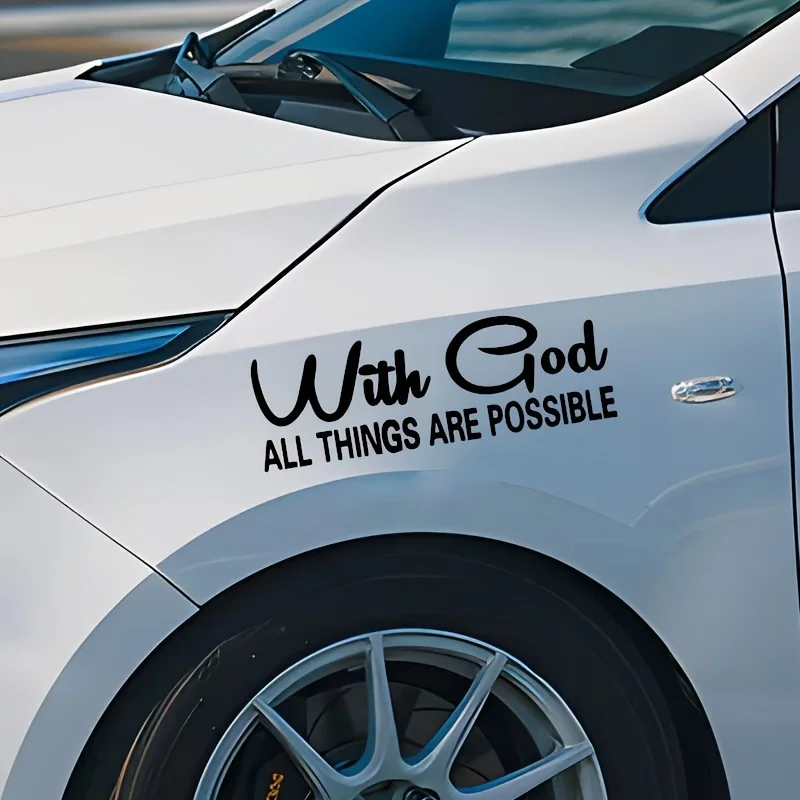 Car Sports Style Sticker with God All Things Are Possible Car Sticker