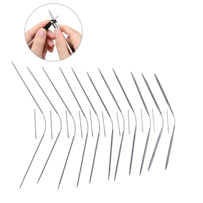 Stainless Steel Circular Knitting Needles Crochet Needles Pins Needle Craft Tools For Set of Knitting hooks DIY Weaving