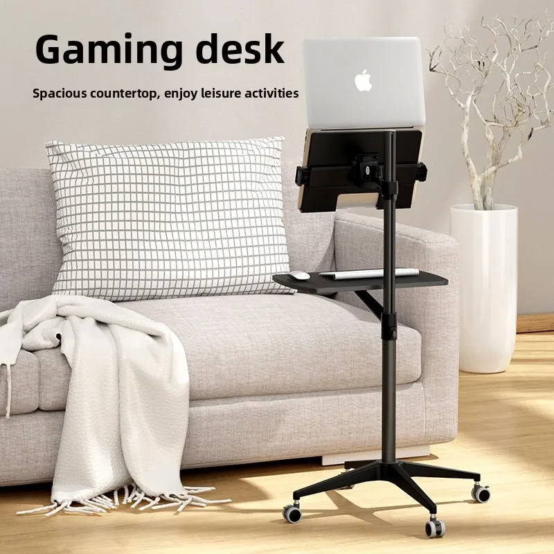 Computer desk household bedroom mobile standing office, notebook rack lifting bracket