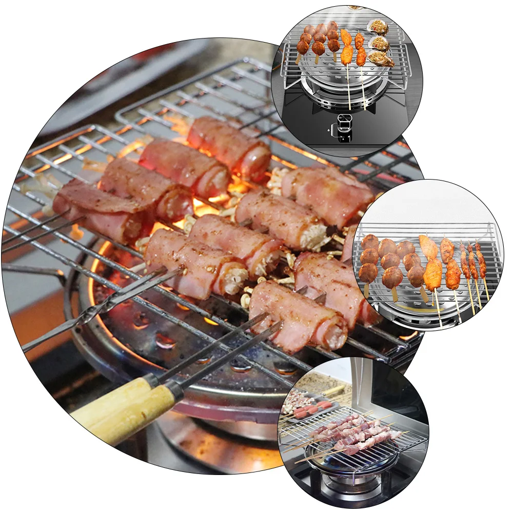 

Barbecue Grill Stove Rack Outdoor Camping Tools Stainless Steel Griddle Foldable Portable Durable Easy Clean Picnic Use