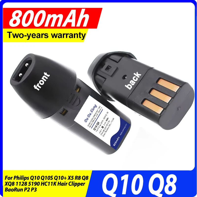 DaDaXiong 800mAh for Philips Q10 Q10S Q10+ X5 R8 Q8 XQ8 1128 5190 HC11K Hair Clipper BaoRun P2 P3 Battery