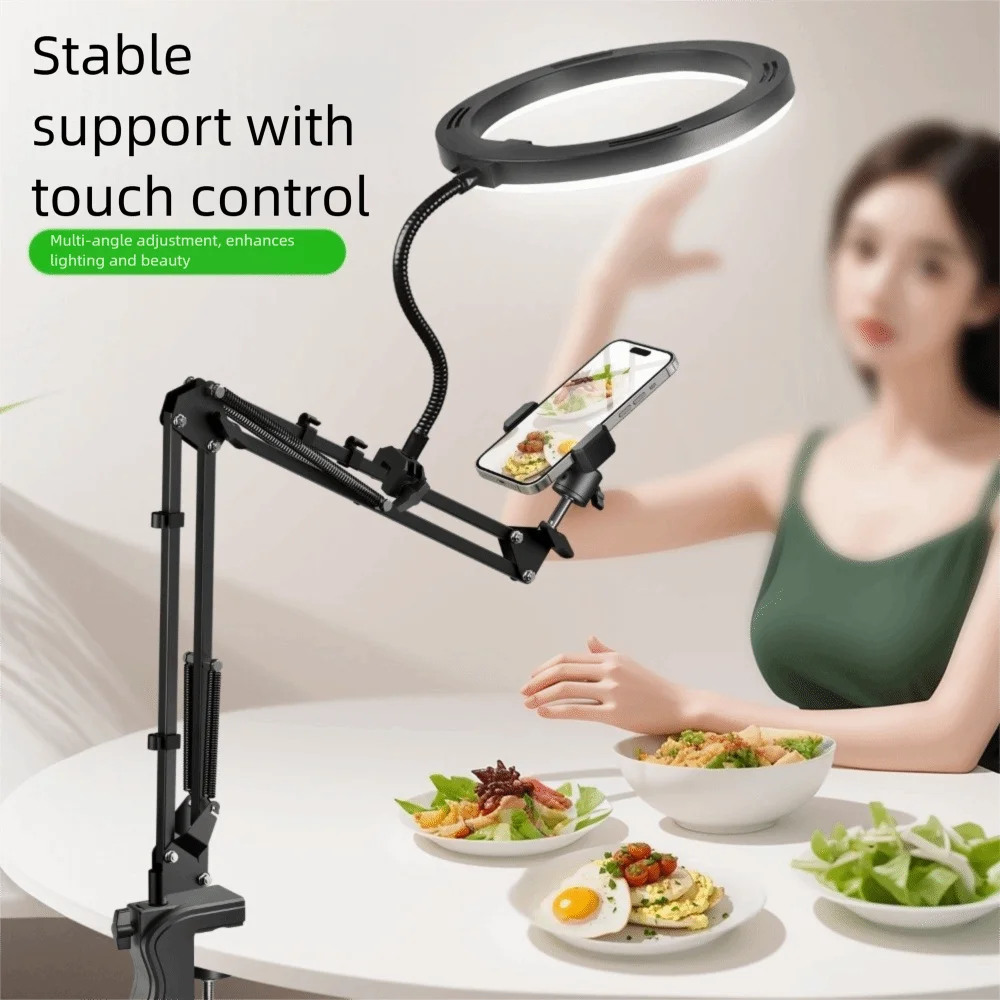 with 26cm Light Live Light Phone Stand Multi-angle Adjustmentable Cantilever Live Streaming Stand Foldable Design