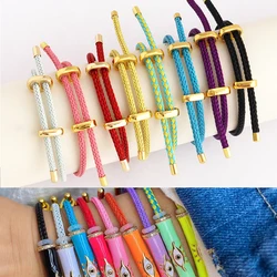 Colourful Half Finished Bracelet With Milan Cord, With Sliding Slider Stopper Beads, For Connector Link Jewelry Findings Supply