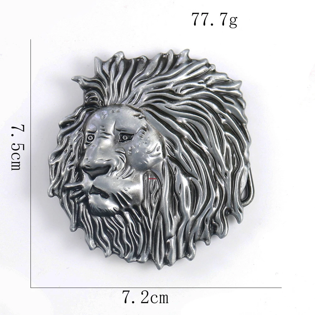 40mm Width Western Cowboy Man The Lion Head Metal Belt Buckle Parts DIY Leather Craft Strap Belt Removable Belt Jeans Accessory