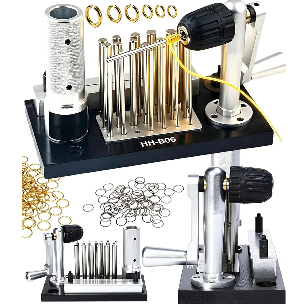 Professional Stainless Steel Manual Jump Ring Maker Machine Jewelry Tool for Gold/Silver Wire Wrapping Cutting & Cutter Set