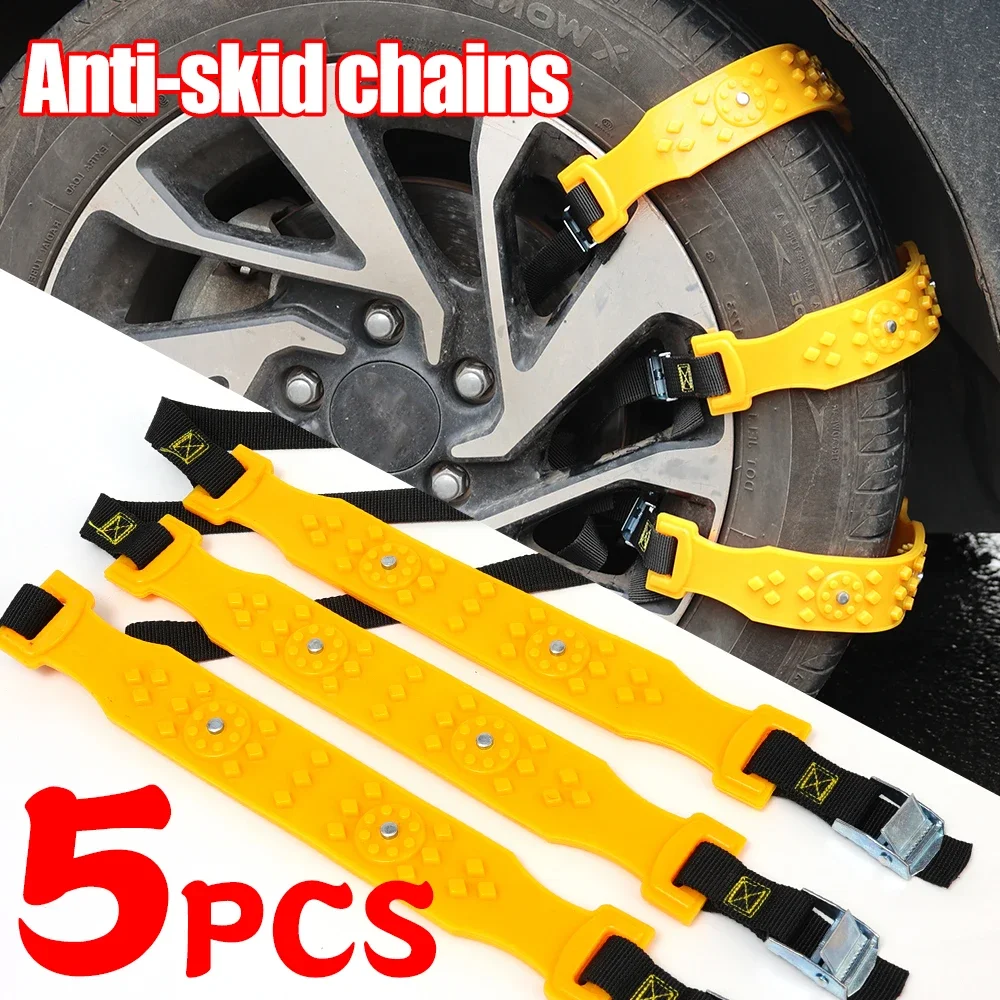 

Car Snow Chains Winter Auto Motorcycle Bicycle Tire Anti-skid Bull Tendon Steel Nail Chain Adjustable Length Car Emergency Tools