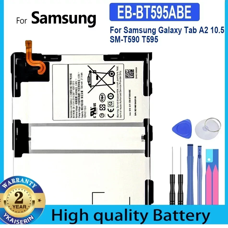 EB-BT595ABE EB-BT595ABA 7300mAh  Tablet Battery for Samsung Galaxy Tab A2 10.5 SM-T590 SM-T595 Batteria Spare Part Replacement