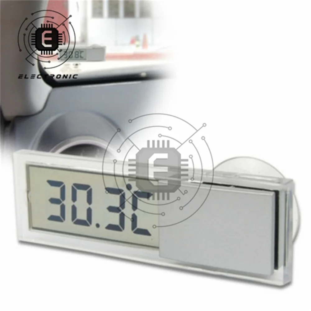 Car LCD Digital Sucker Thermometer Auto Temperature Meter Window Indoor Outdoor thermometer Smart Temperature Tester