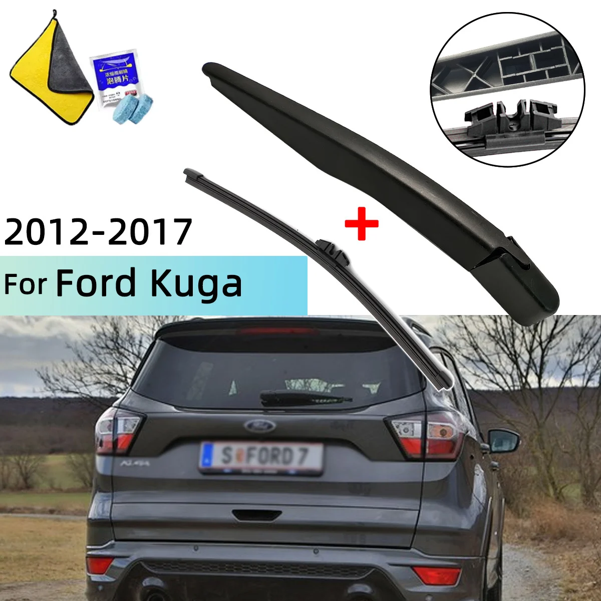 

Fits For Ford Kuga 2012-2017 Rear Windscreen Wiper Blade Wiper Arm Windscreen Windshield Wipers Brushes Cleaning Accessories