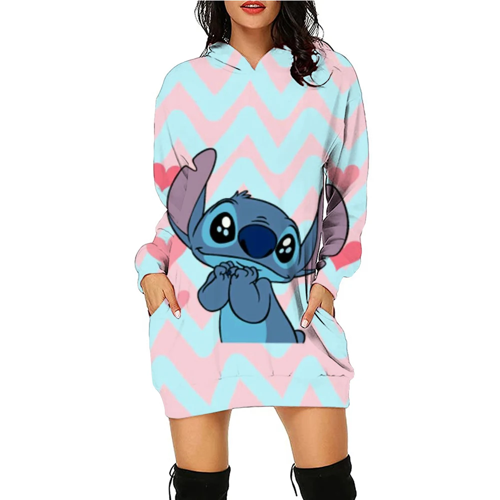 Y2k Women's Knitted Dress 2025 Disney Women's Dress Mini Hoodie Kawaii Fashion Luxury Party Sweater Dress 3XL