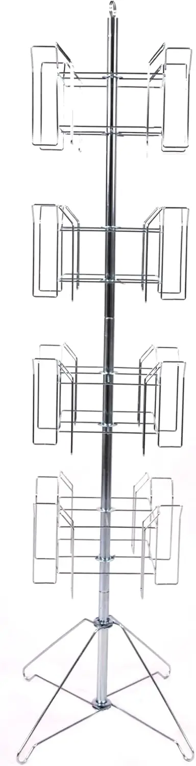 re Rack - 64'H x 16"D - 16 Pockets Total - Sleek Floor Standing Book Display Rack for Periodicals - Sturdy Comic Book Display St