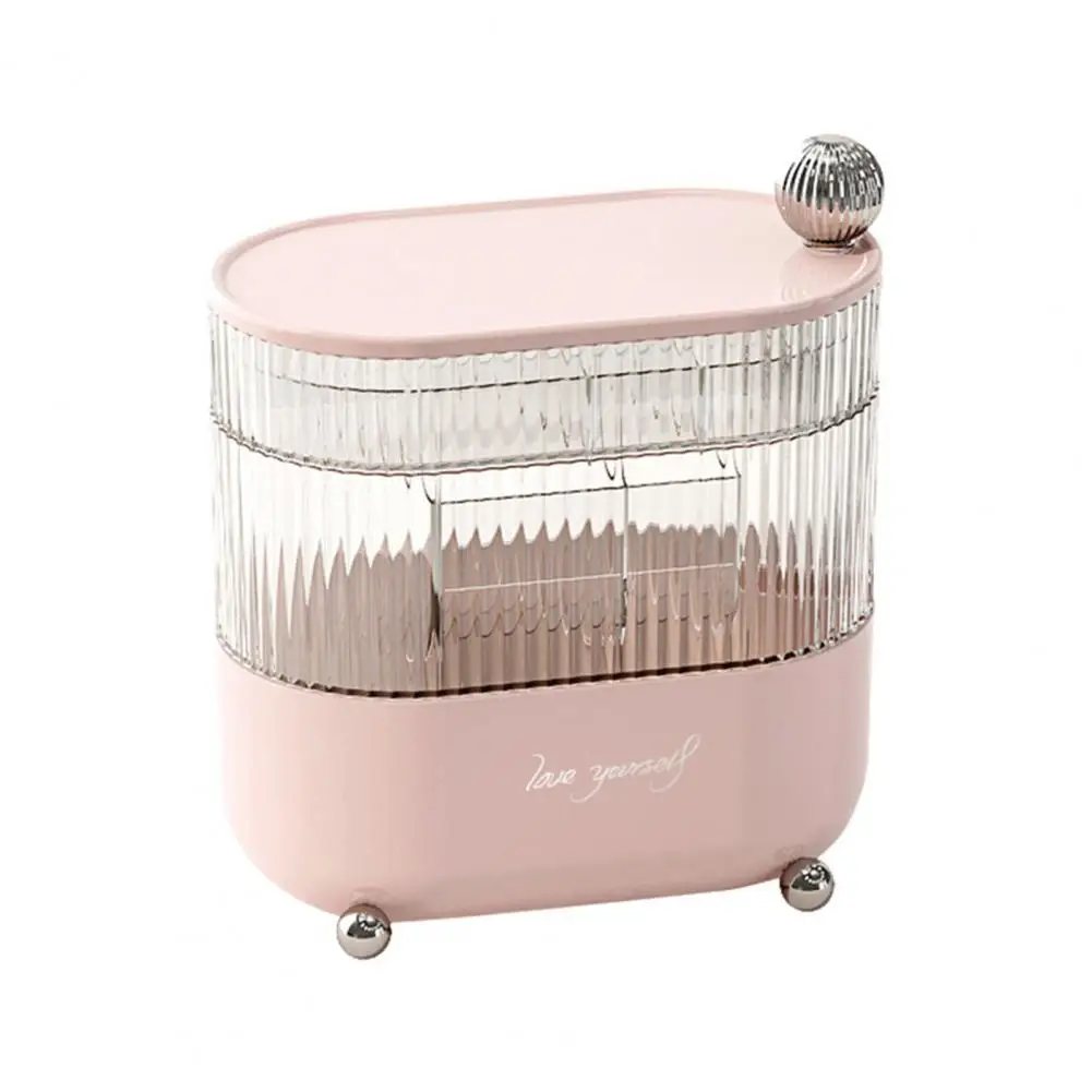 Desktop Cosmetic Storage Case Multi-layered Dustproof Makeup Organizer 360 Degree Rotating Cosmetic Storage Box with for Powder