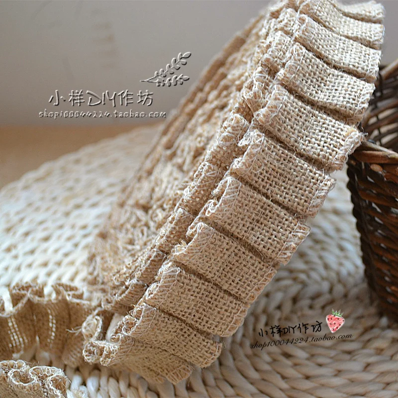 

4cm DIY Hemp Rope Lace Pleated Linen Strip Decorative Seam Strip Handmade Material Rope