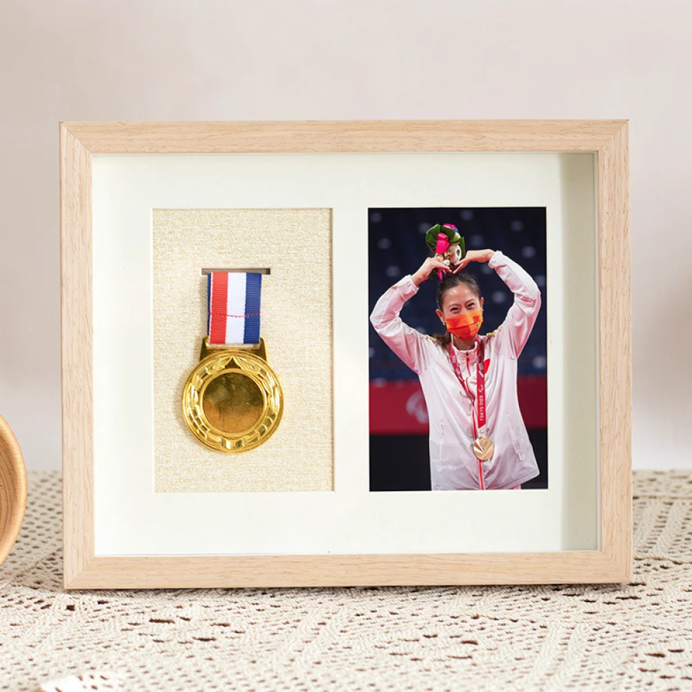 Rustic Wooden Medal Frame Box For Marathon Medallion Sports Achievement Storage Display Hanging Wall Decor Showcase