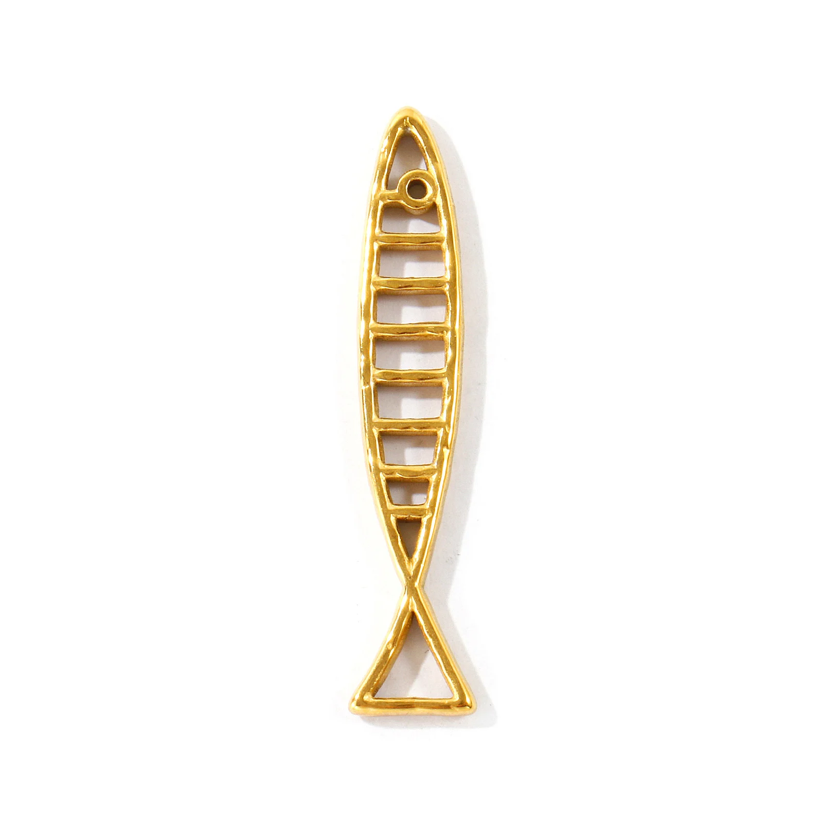 2pcs Ocean Jewelry Hollow Fish Animal Charms 18K Gold Plated Stainless Steel Pendants For DIY Jewelry Making Necklace Findings