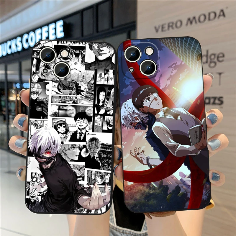 T-tokyo G-ghoul Cool Anime For Apple iPhone 15 14 13 12 Mini 11 XS XR X 8 7 Pro Max Plus Soft Silicone Black Phone Case