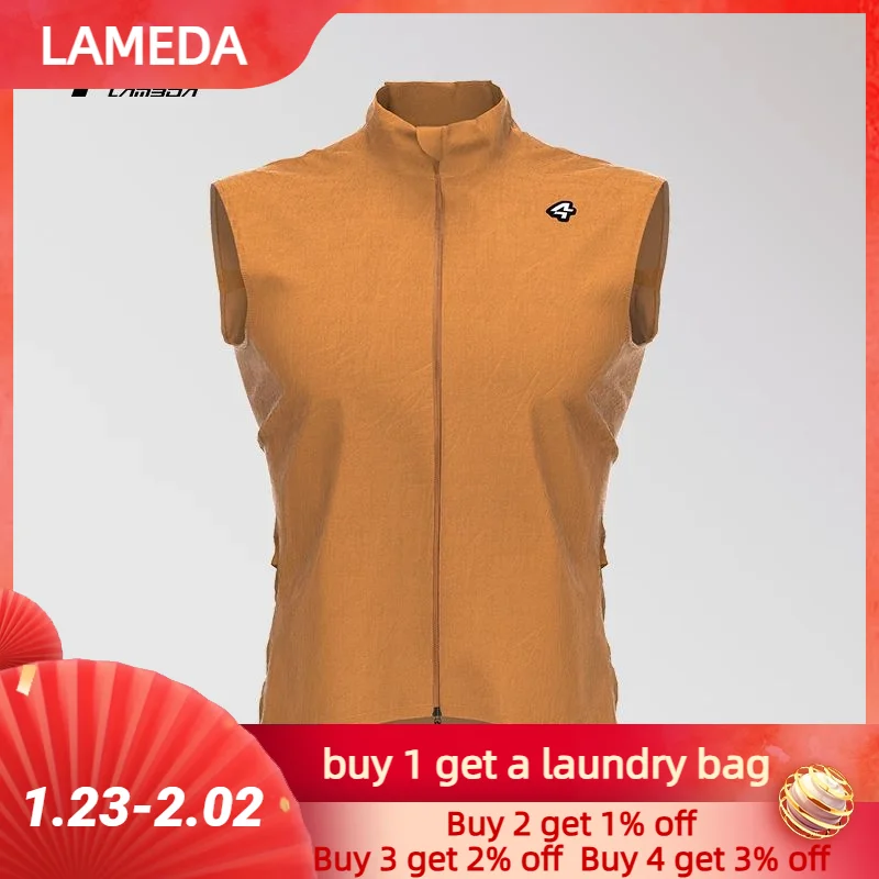 Lameda Cycling Vest For Men Windbreaker With Pockets Men's Cycling Running Vest Windproof Coat Jackets Man Road Bike Clothing