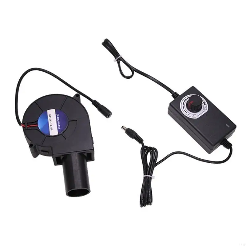 

581E Waste Oil Burners Blower Fan 100-240V Input 35CFM for BBQ Stove Metal Smelting