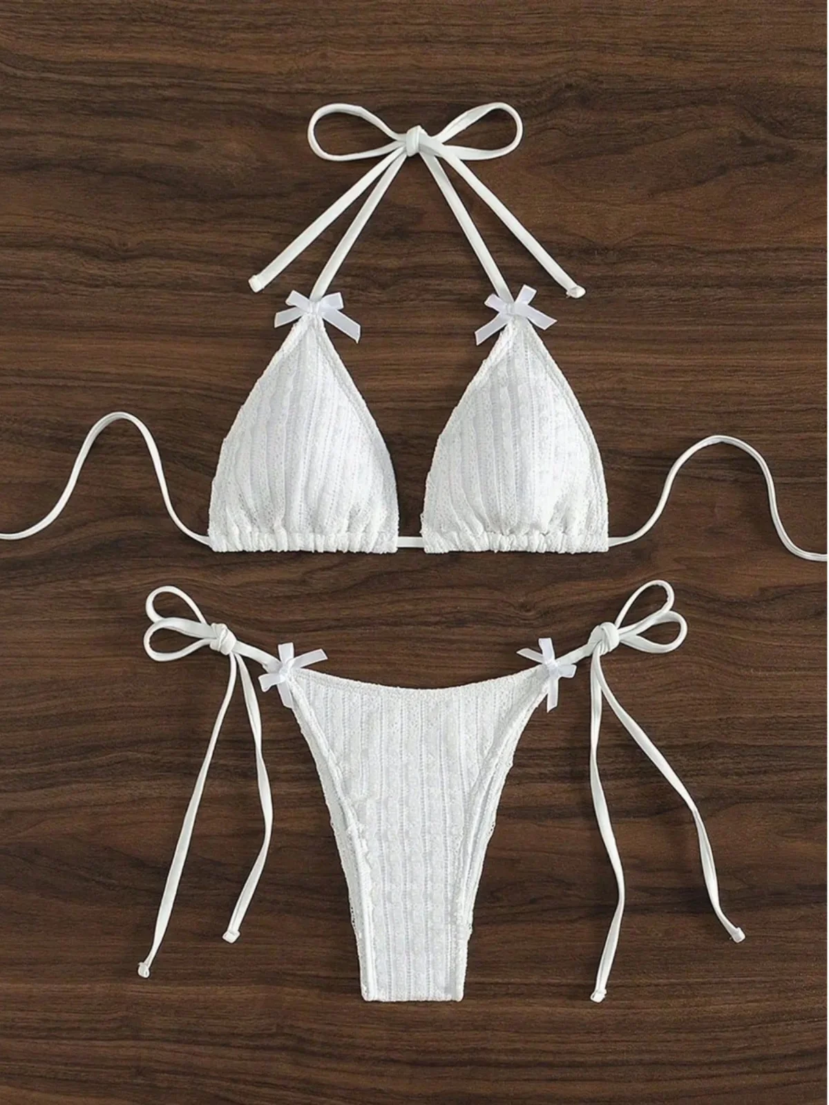 

Slim Fit Lace up Swimsuit Set Women's Tie Dyeing Bathing Suit Two Piece Casual Sportswear V Ne Spring Collection