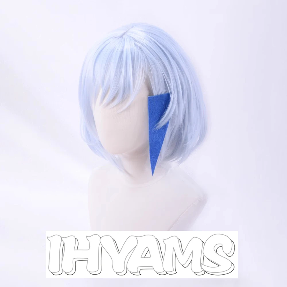 Khun Aguero Agnis Cosplay Wigs Tower of God 30cm Short Light Blue Synthetic Hair Bobo Cos Wig Heat Resistant