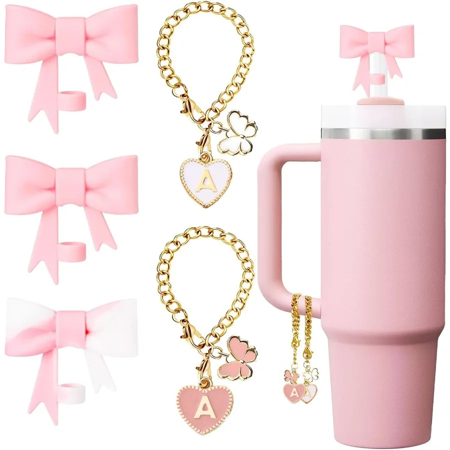 

Розовый бантик для соломенного топпера 3 шт. Симпатичный соломенный чехол с чашкой и бантом Силиконовый колпачок 10 мм с 2 шт. Подвески с буквами инициалами меня Идентификатор Персонализированный Acc