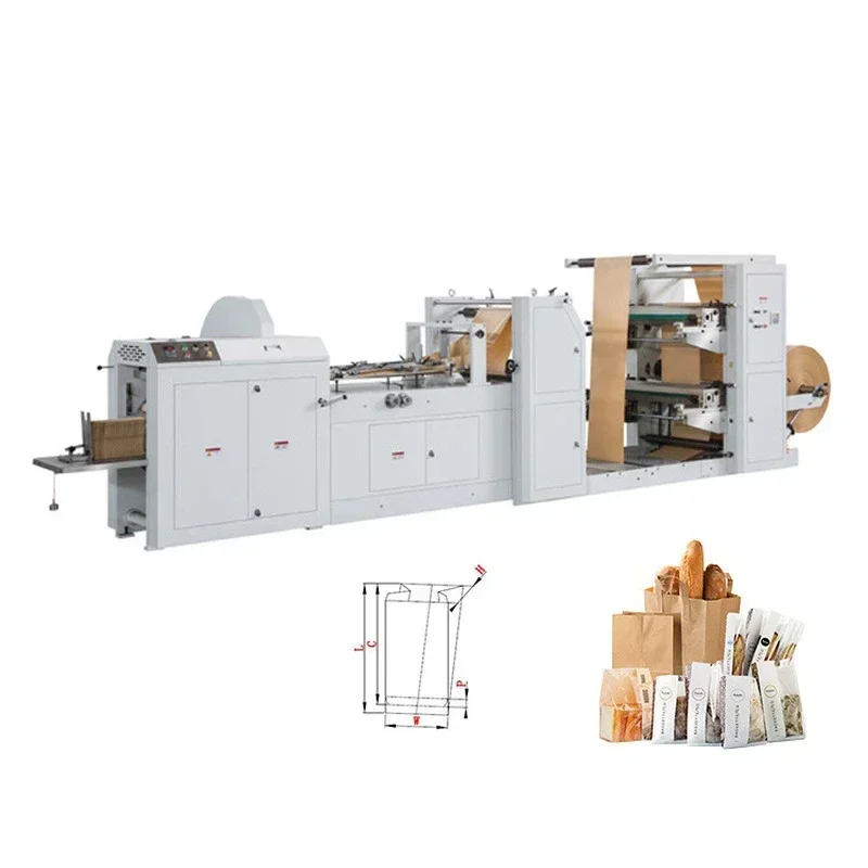 Paper Product LMD-400B+LST-4700R V-bottom Hand Holding Paper Bag Making Machine with Flexo Printing Machine