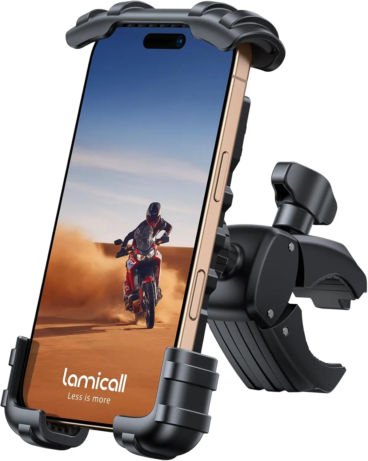 

Lockable Rotating Bike Phone Mount for Motorcycle Handlebar, Fits iPhone 17-14 Pro Max & S20, 4.7-6.8" Phones