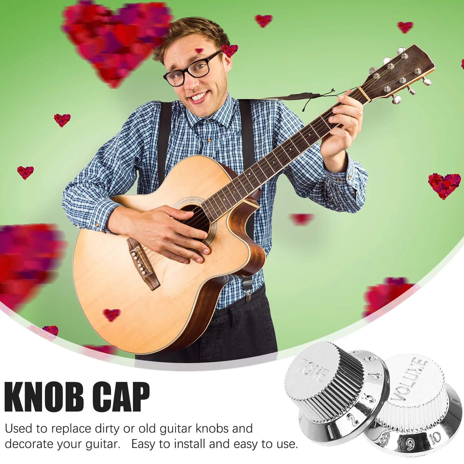 

4pcs Electric Guitar Bass Volume Control Knobs Durable Plastic Instrument Accessories Replacement Caps Guitar Parts