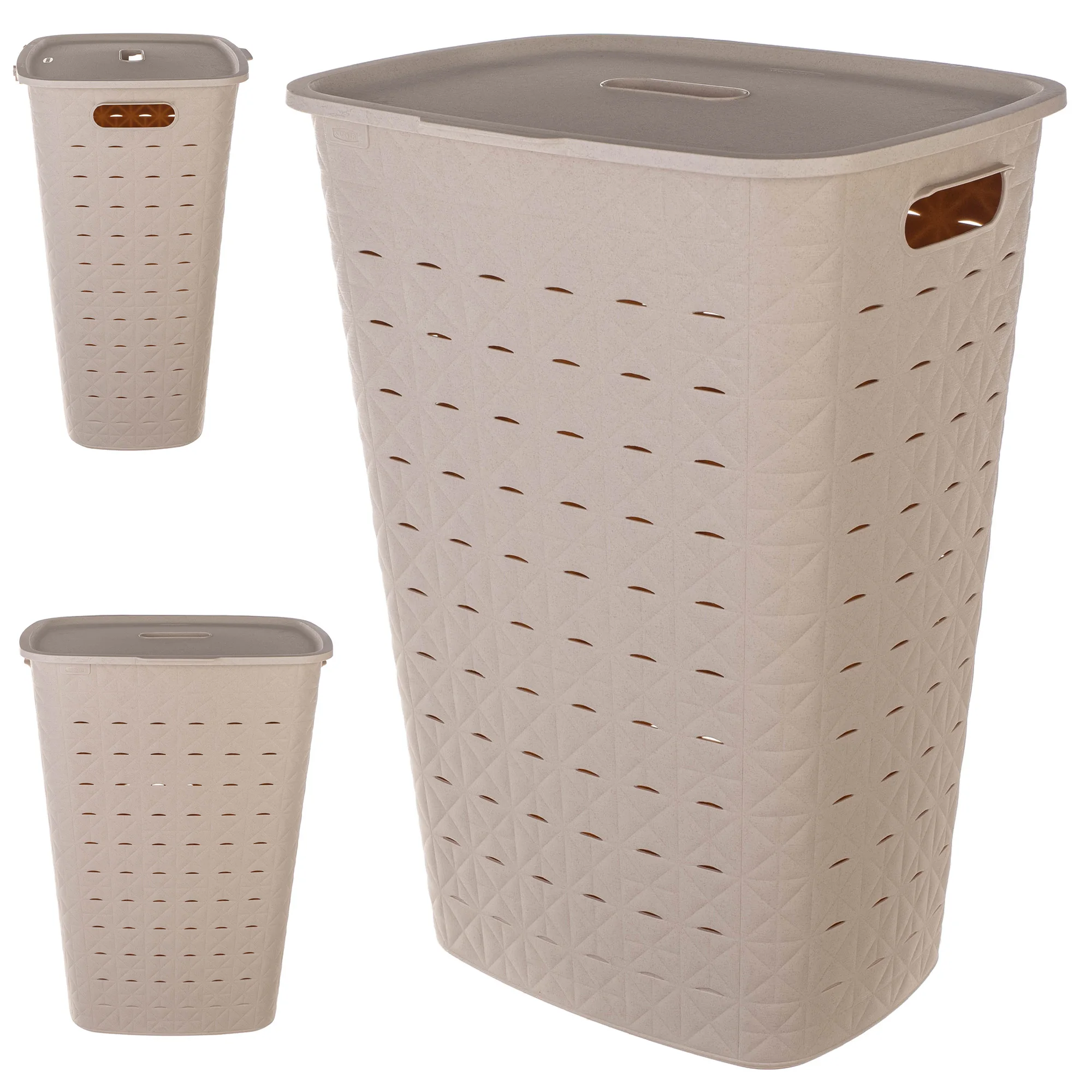 Wäschekorb Unterwäsche Badezimmerbehälter 56L Large CURVER Softex Cover